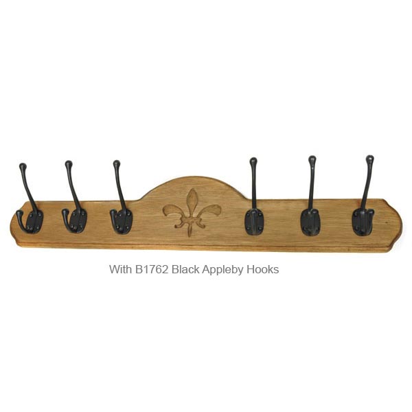 Coat Hook Board 6 hooks Walnut wood