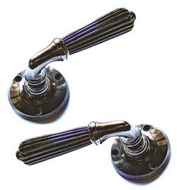 Nickel Reeded Lever Door Handle