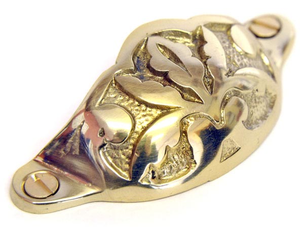 Brass Edwardian Leaf Drawer Pull 