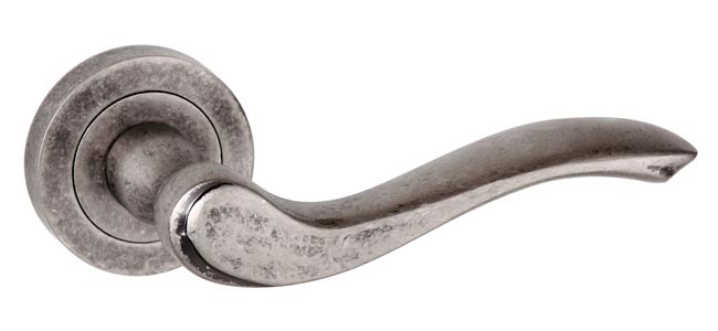 Warwick Lever Door Handle - Distressed Silver Finish