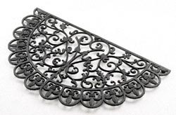 Fluted Fleur De Lys Semi-Circle Doormat