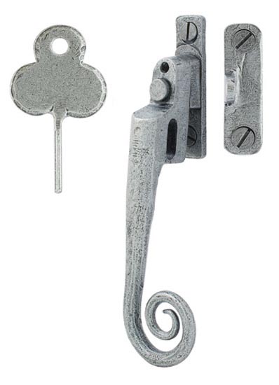 Blacksmith Pewter Patina Lockable Monkeytail Night Vent Fastener
