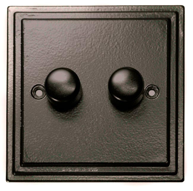 Black Double Dimmer Switch