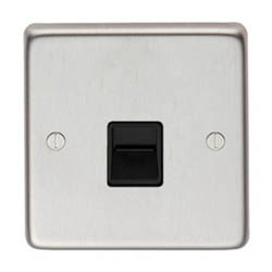 Satin Stainless Steel BT Slave/BT Master Telephone Socket | Electrical Switches