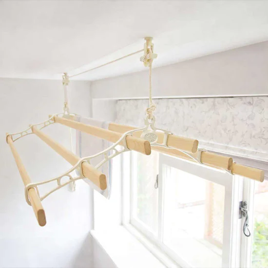 Six Lath Victorian Kitchen Maid® Pulley Clothes Airer