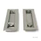 Art Deco Rectangular Pull Privacy Set - Satin Marine Stainless Steel