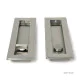 Art Deco Rectangular Pull Privacy Set Satin Marine Stainless Steel