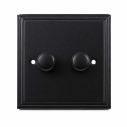 Black Double Dimmer Switch