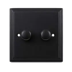 Black Double Dimmer Switch