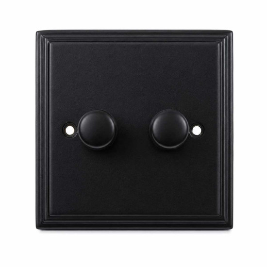 Black Double Dimmer Switch
