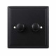 Black Double Dimmer Switch