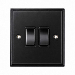 Black Double Light Switch