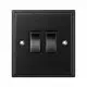 Black Double Light Switch