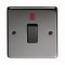 Black Nickel Single Switch & Neon - 20 Amp