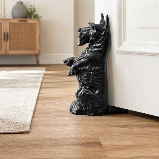 Black Scottie Dog Door Stop - Life Size*