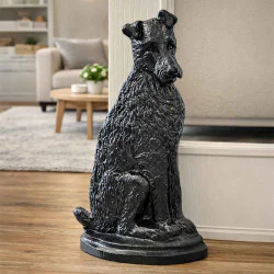 Black Terrier Dog Door Stop