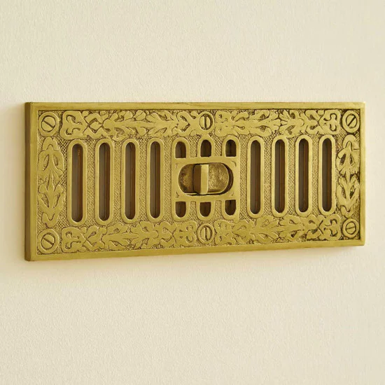 Brass Rectangle Air Vent Hit and Miss