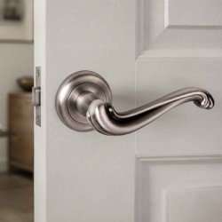 Colchester Lever Door Handle on a Raised Edged Rose - Matt Gun Metal Finish