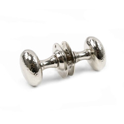 Hammered Oval Door Knobs - Polished Nickel