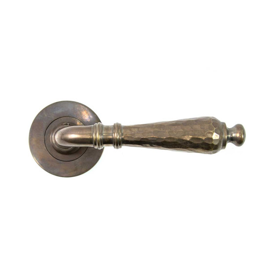 Hammered Regent Antique Brass Lever Door Handle
