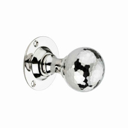 Hammered Ball Door Knobs - Polished Nickel