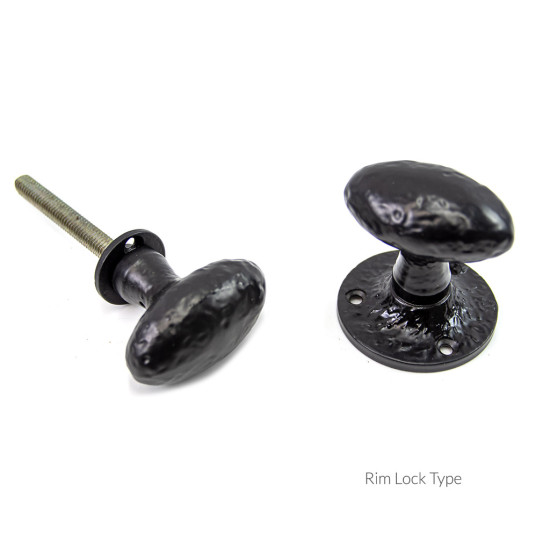 Essential Black Oval Door Knobs 7129