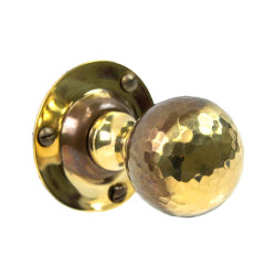 Hammered Ball Door Knobs - Aged Brass