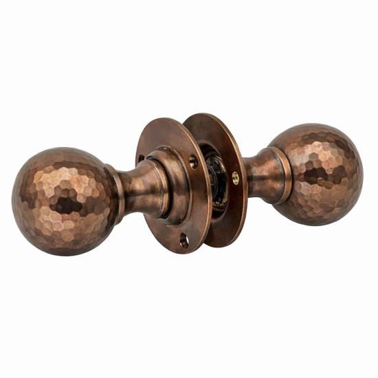 Hammered Ball Door Knobs - Antique Brass
