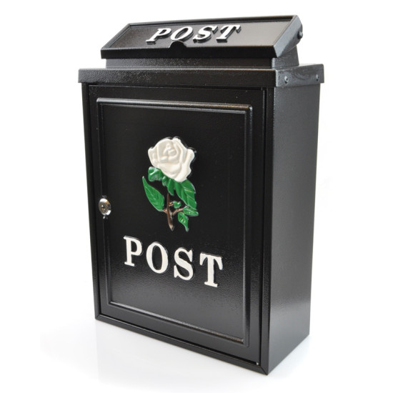 White Rose Wall Mounted Post Box
