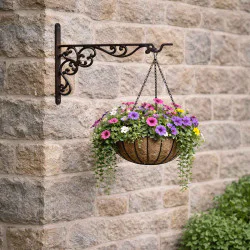Fleur De Lys Cast Iron Hanging Basket Bracket