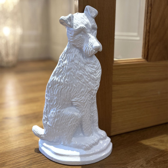 White Terrier Dog Door Stop
