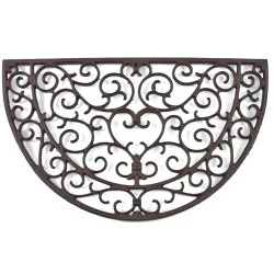 Heart Scroll Semi-Circle Doormat