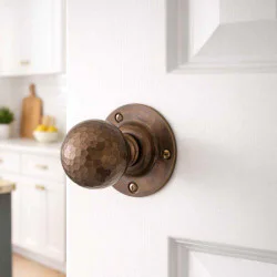Hammered Ball Door Knobs - Antique Brass