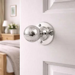Hammered Ball Door Knobs - Polished Nickel