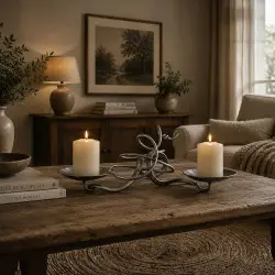 Hand Forged Double Table Candle Holder