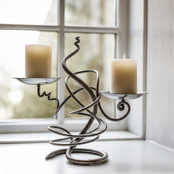 Hand Forged Double Tangle Candle Holder