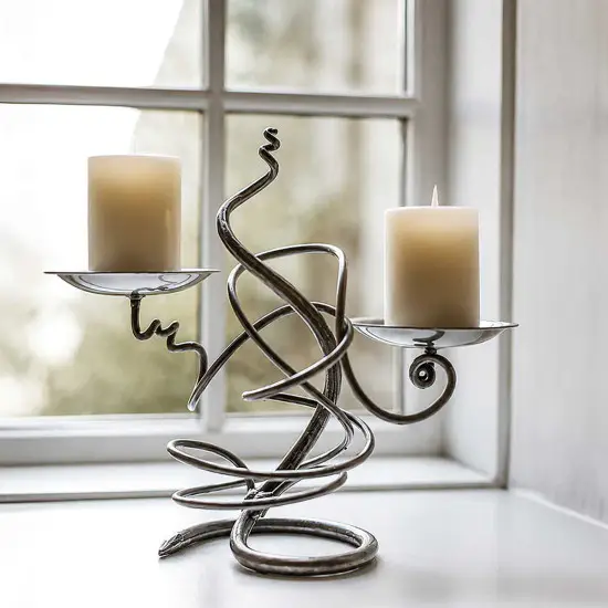 Hand Forged Double Tangle Candle Holder
