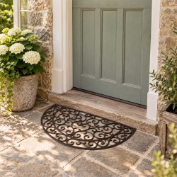 Heart Scroll Semi-Circle Doormat