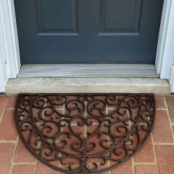 Heart Scroll Semi-Circle Doormat