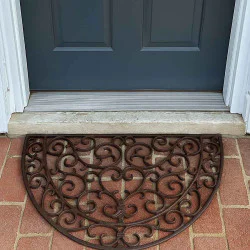 Heart Scroll Semi-Circle Doormat