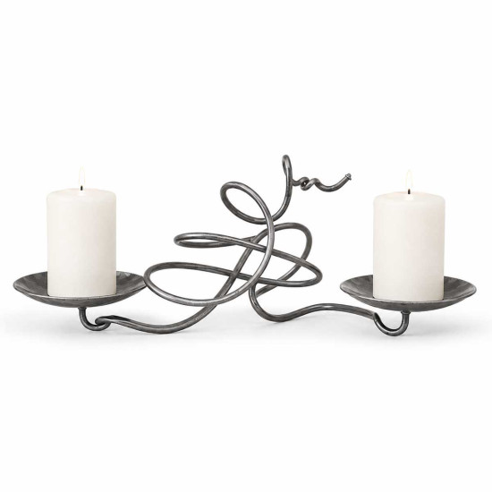 Hand Forged Double Table Candle Holder