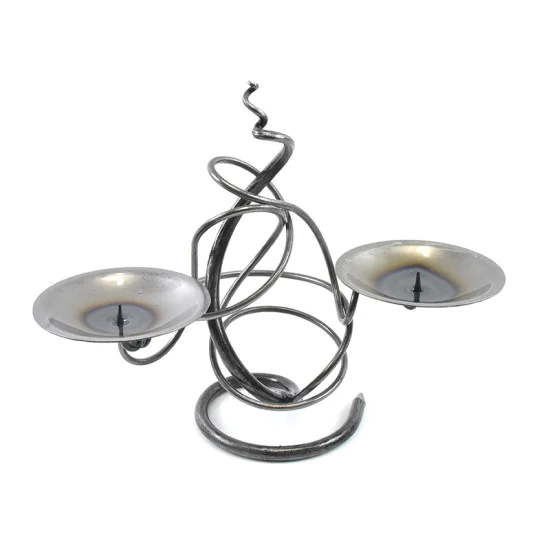 Hand Forged Double Tangle Candle Holder