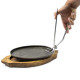 Kadai Cast Sizzling Plate with Wooden Tray