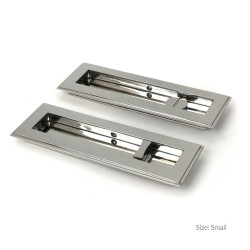 Art Deco Rectangular Pull Privacy Set - Polished Marine Stainless Steel