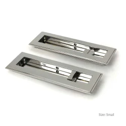 Art Deco Rectangular Pull Privacy Set - Polished Marine Stainless Steel