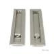 Art Deco Rectangular Pull Privacy Set Satin Marine Stainless Steel