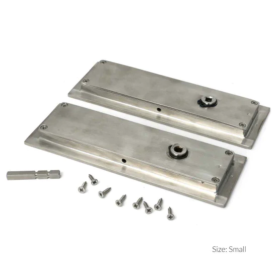 Art Deco Rectangular Pull Privacy Set Satin Marine Stainless Steel