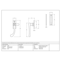 Polished Chrome Pear Drop Casement Fastener
