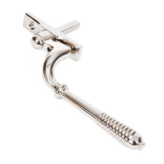Reeded Espagnolette Casement Fastener - Polished Nickel