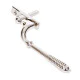 Reeded Espagnolette Casement Fastener - Polished Nickel